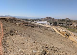 Panorámica de las obras en el emplazamiento minero de Brunita