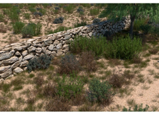 Imagen de una terraza construida con piedras