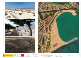 Infografía del paisaje final  de dunas y pasarelas tras finalizar el proyecto