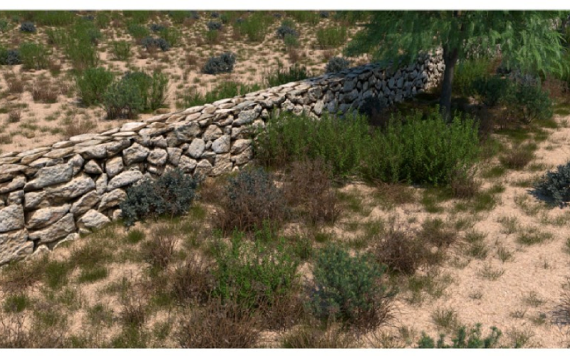Imagen de una terraza construida con piedras