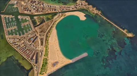 Foto aérea de la manga del mar menor
