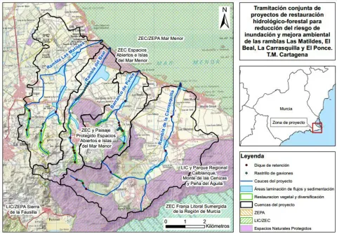 Mapa de la ubicación de las actividades en los barrancos mineros.